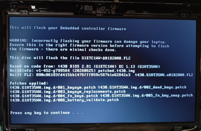 thinkpad-ec flash in progress
